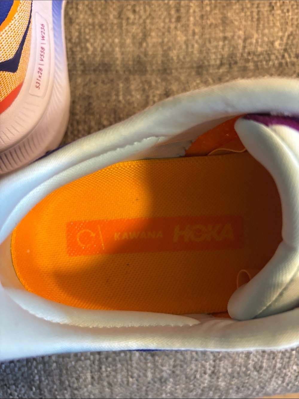 Hoka Kawana 8 Women’s Athletic Running Shoes in Peach & Orange - Picture 7 of 8